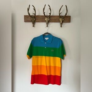 Lacoste x Polaroid Men's Multi-Color Stripe Polo - size M